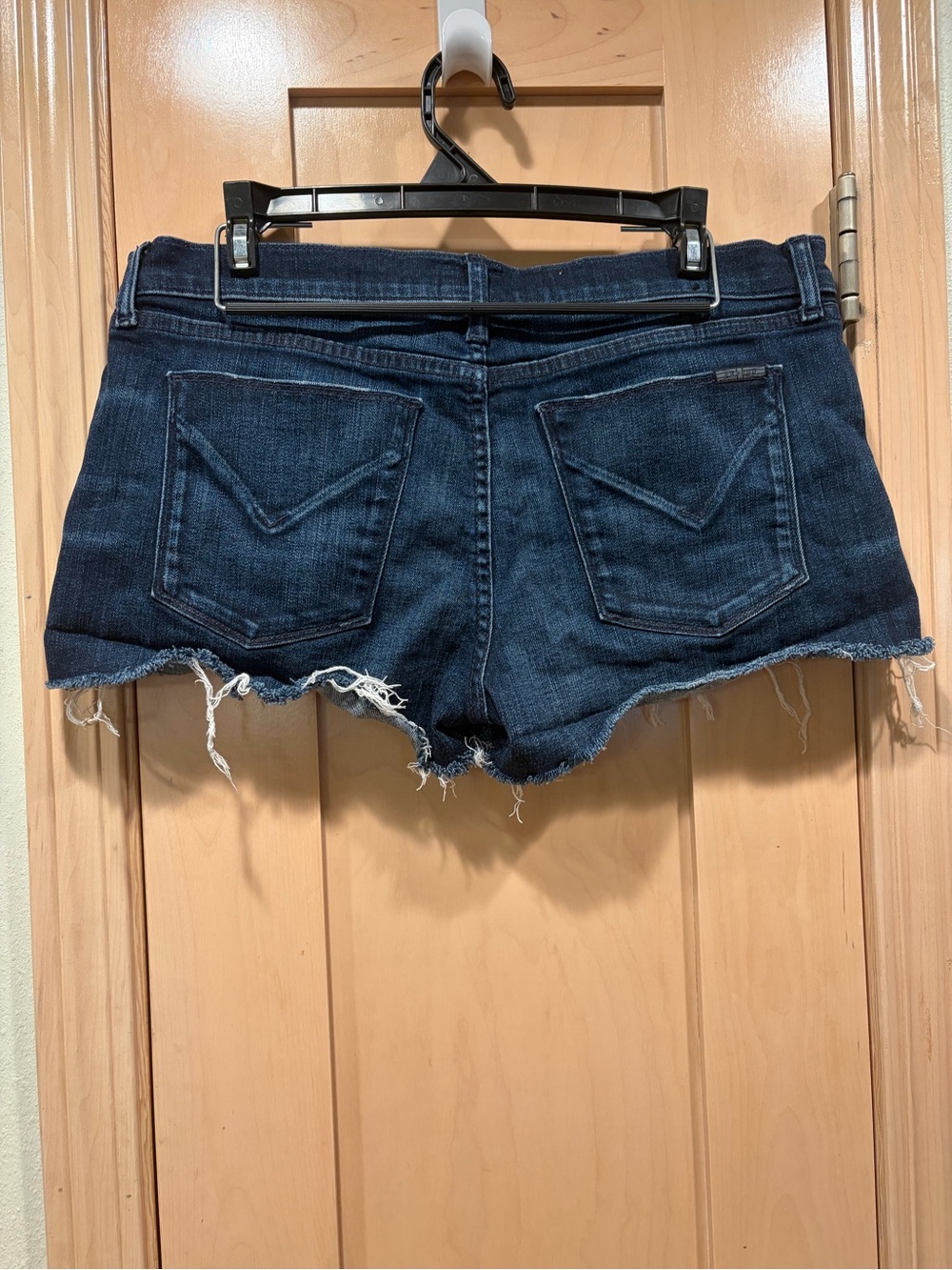 Hudson Jeans Dark Blue Frayed Cutoff Denim Shorts